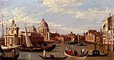 Canaletto View Of The Grand Canal And Santa Maria Della Salute With Boats And Figures In The Foreground, Venice painting